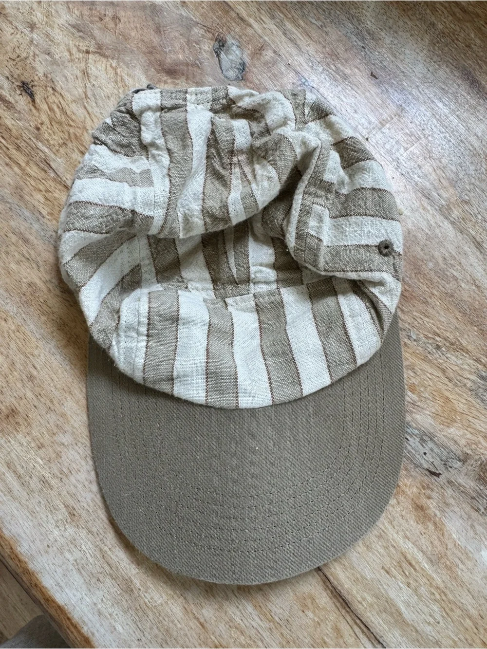 Rylee + Cru Tan and Cream Striped Kids Cap